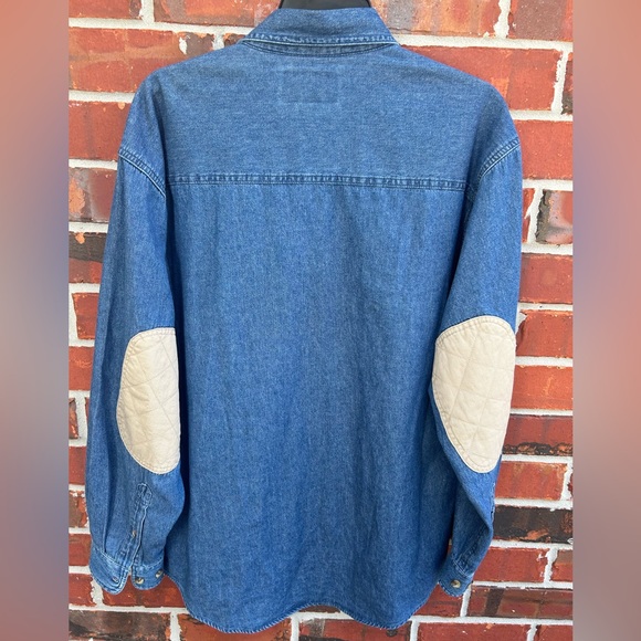 Magellan Mens Denim Long Sleeve Shooter’s Shirt with Embroidered Deer. Size Med - Picture 3 of 5